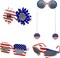 Pack of American Flag Sunglasses, USA Patriotic Party Glasses and Masks, Fun Plastic Eyewear for 4th of July, Independence Day, and Party Photo Props